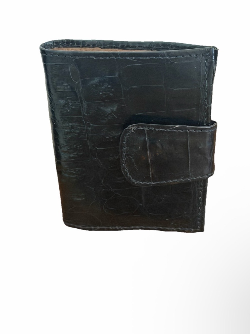 Genuine Alligator Skin Bifold Black Leather Snap Wallet NWT - Picture 4 of 9
